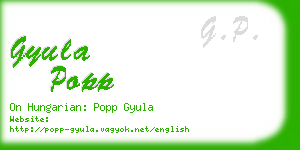 gyula popp business card